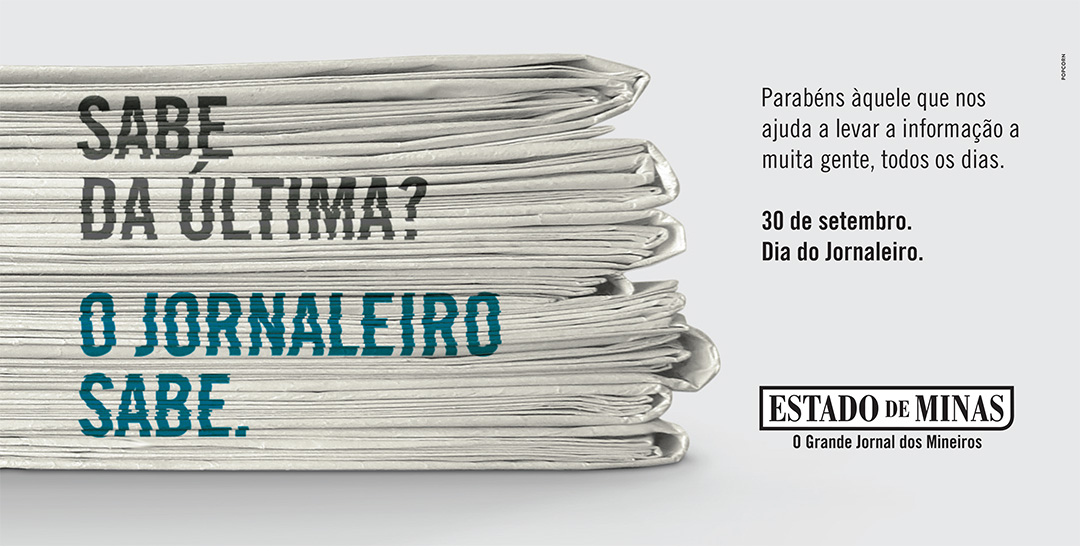 Popcorn Comunicação jornal Estado de Minas publicidade anúncio Dia do Jornaleiro
