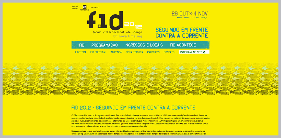 Popcorn Comunicação FID 2012 design publicidade site web layout background