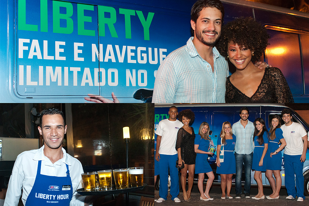 Popcorn Comunicação TIM Liberty evento happy hour Belo Horizonte bar chope grátis atores da globo