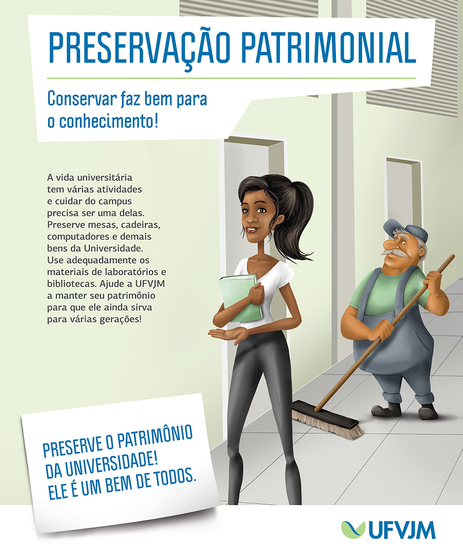 Popcorn Comunicação UFVJM cartaz desenho design publicidade campanha Preservação Patrimonial patrimônio universidade