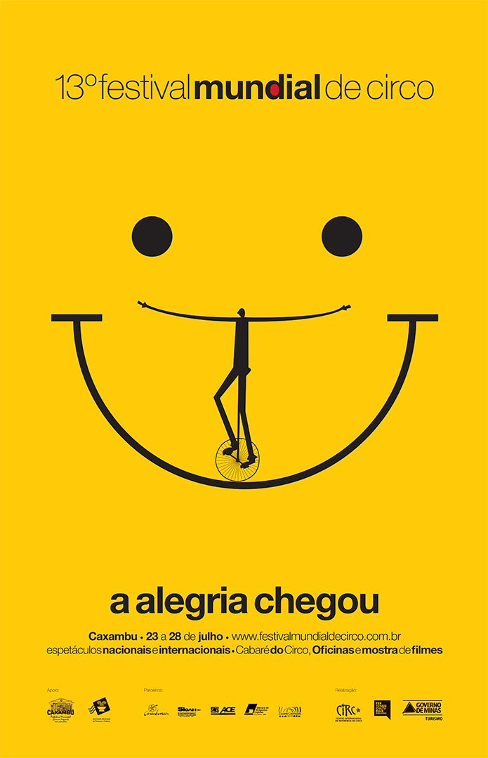Popcorn Comunicação Festival Mundial de Circo 2013 publicidade design alegria cartaz