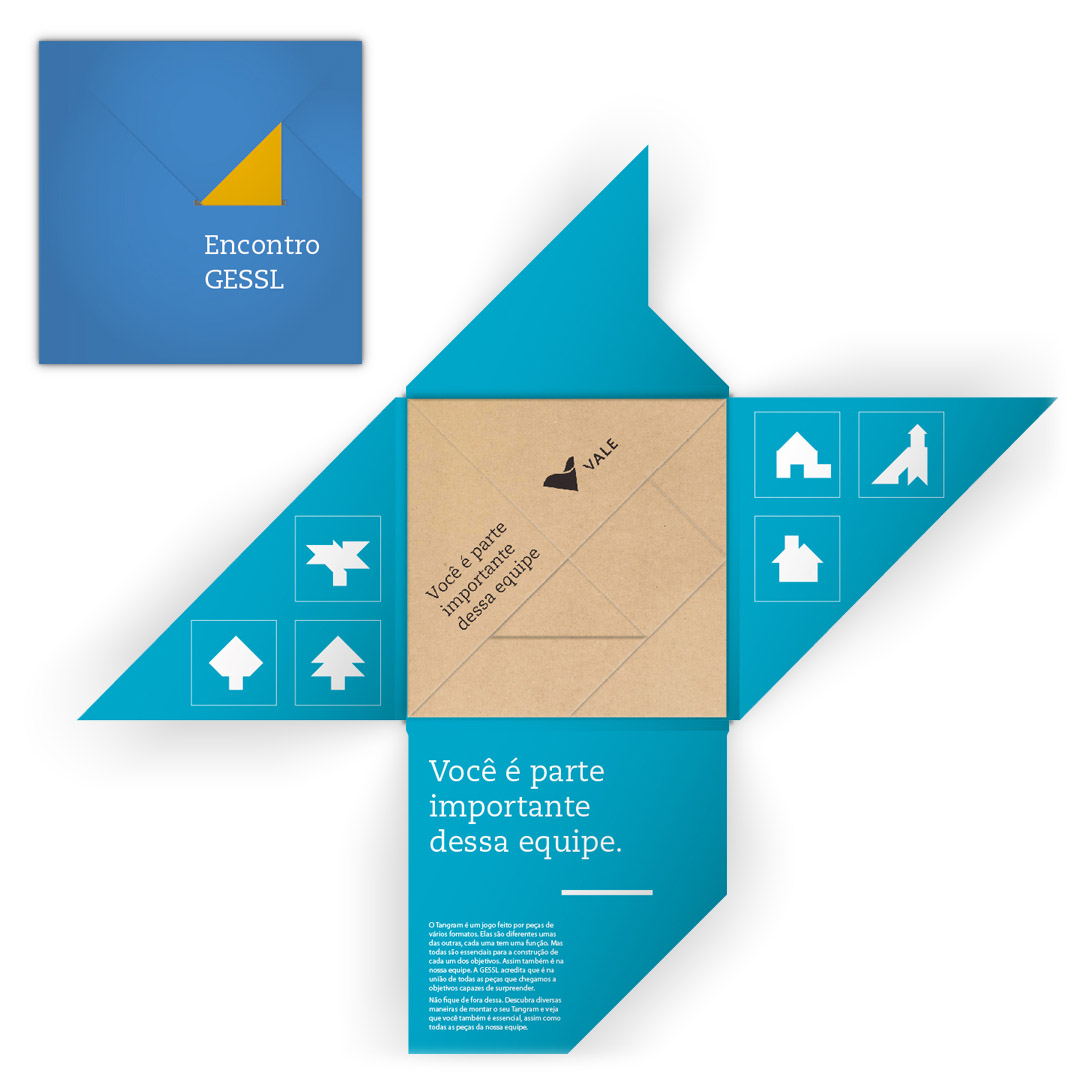 Popcorn Comunicação Vale publicidade comunicação interna dobradura brinde tangram